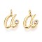 Brass Micro Pave Cubic Zirconia Charms, Long-Lasting Plated, Nickel Free, Real 18K Gold Plated, Letter, Letter A, 11.5x8.5x3.5mm, Hole: 1.8mm