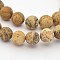 Natural Picture Jasper Beads Strands, Frosted, Round, 8mm, Hole: 1mm, about 45pcs/strand, 15 inch