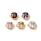 Glass Connector Charms, Cadmium Free & Nickel Free & Lead Free, with Brass Findings, Square Link, Real 18K Gold Plated, 10x7x4mm, Hole: 1mm