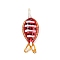 Handmade Lampwork Big Pendants, Fish, Red, 62.5x22.5x13.5mm, Hole: 8.5mm