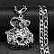 Snake with Skull 201 Stainless Steel Pendant Necklaces, with Enamel, Stainless Steel Color, 19.69 inch(50cm)