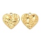 304 Stainless Steel Pendants, Textured, Heart with Skull Charm, Real 18K Gold Plated, 20x20.5x2mm, Hole: 2.5mm