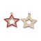 Alloy Rhinestone Pendants, Enamel Style, Star Charm, Light Gold, Red, 24x22x1.5mm, Hole: 1.8mm