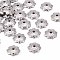 Tarnish Resistant 304 Stainless Steel 8-Petal Flower Bead Caps, Stainless Steel Color, 7x1.5mm, Hole: 1mm, about 1000pcs/bag