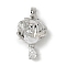 Brass Micro Pave Cubic Zirconia Pendants, Shell Shape with Teardrop, with ABS Imitation Pearl Beads, Platinum, 23x15x10.5mm, Hole: 3x4mm
