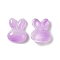 Electroplated Glass Cabochons, Rabbit, Medium Orchid, 10x8x3mm