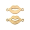 304 Stainless Steel Links Connector Charms, Lip, Ion Plating(IP), Golden, 9.5x19.5x1mm, Hole: 1.6mm