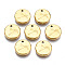 316 Surgical Stainless Steel Charms, Flat Round with Constellation, Real 14K Gold Plated, Aries, 10x2mm, Hole: 1mm