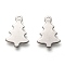 Non-Tarnish Christmas 201 Stainless Steel Charms, Laser Cut, Christmas Tree, Stainless Steel Color, 12x8.5x0.5mm, Hole: 1.4mm