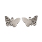 Non-Tarnish 201 Stainless Steel Pendants, Butterfly Charm, Stainless Steel Color, 10x16x0.9mm, Hole: 1.4mm