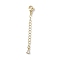 Brass Micro Pave Clear Cubic Zirconia Chain Extender, Cadmium Free & Nickel Free & Lead Free, Real 18K Gold Plated, 58mm, Teardrop: 6.5x3.5x2.5mm