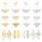 24Pcs 6 Style Ion Plating(IP) 201 Stainless Steel Pendants, Laser Cut, Hummingbird & Bee & Butterfly & Snake & Cat & Moth, Golden & Stainless Steel Color, 18~64.5x18.5~36x1mm, hole: 1.4~1.6mm, 2pcs/color