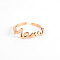 Simple Stainless Steel Mama Cuff Rings for Mother's Day, Rose Gold, show in picture