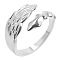 Non-Tarnish Vintage Stainless Steel Wing Couple Rings, Open Cuff Rings for Men and Women, Stainless Steel Color