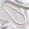Beach Dyed Natural Shell Chip Beaded Necklaces, with Alloy End Chains, Platinum, Antique White, 15.75 inch(40cm)
