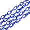 Acrylic Opaque Cable Chains, AB Color, Horse Eye, Blue, 13x8x2mm, 18.5 inch~19.29 inch(47~49cm)/strand