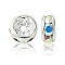 Preciosa® MAXIMA Crystal Multi-Stones Settings, Spacer Beads, Czech Crystal, 711 39 103 Rondelle with Chatons, 00030 200 Crystal AB, 4.5mm