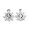 Alloy Crystal Rhinestone Charms, Helm, Platinum, 15x12x2mm, Hole: 2mm