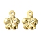 Brass Charms, Cadmium Free & Lead Free, Flower Charms, Real 24K Gold Plated, 9.5x7x0.8mm, Hole: 1mm