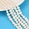 Natural Cultured Freshwater Pearl Beads Strands, Two Sides Polished, Grade 2A, Linen, 8~9mm, Hole: 0.5mm, about 45~48pcs/strand, 13.39''~13.78''(34~35cm)