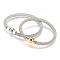 304 Stainless Steel Bracelets, with Magnetic Clasps, Mixed Color, 7-1/2 inch(190mm)