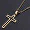 201 Stainless Steel Pendant Necklaces, with Cable Chains and Lobster Claw Clasps, Cross, Golden, 17.7 inch(45cm), 1.5mm