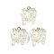 Resin Pendants, with Golden Iron Findings, Heart, Clear, 23x18x11mm, Hole: 2mm