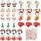 40Pcs 10 Style Alloy Enamel Pendants, with Crystal Rhinestone, Christmas, Cadmium Free & Lead Free, Light Gold, Reindeer/Stag & Snowflake & Bell & Candy Cane, Mixed Color, 15.5~29x9~21x2.5~5mm, Hole: 1~1.8mm, 4pcs/style