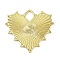 Textured Brass Pendants, Long-Lasting Plated, Cadmium Free & Lead Free, Rack Plating, Heart, Real 18K Gold Plated, 29x32x1.5mm, Hole: 5.5x7mm