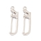 Alloy Pendants, Long-Lasting Plated, Lead Free & Cadmium Free, Saw, Platinum, 30.5x8x3.5mm, Hole: 1.6mm