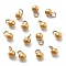 Ion Plating(IP) 304 Stainless Steel Charms, Round Charm, Real 18K Gold Plated, 6x4mm, Hole: 2mm