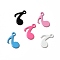 Spray Painted 201 Stainless Steel Charms, Musical Note Charm, Mixed Color, 11.5x9x0.5mm, Hole: 1.2mm