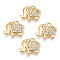 Brass Micro Pave Cubic Zirconia Charms, Real 18K Gold Plated, Elephant, Clear, 11x11.5x1mm, Hole: 1.4mm