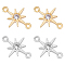 20Pcs 2 Colors Brass Clesr Cubic Zirconia Connector Charms, Long-Lasting Plated, Star, Real Gold Plated & Real Platinum Plated, 11.5x8.5x1.8mm, Hole: 0.8mm, 10pcs/color