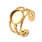 304 Stainless Steel Cuff Ring Components, Pad Ring Settings, Round, Golden, Tray: 10mm, Inner Diameter: 18.6mm