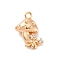 Brass Micro Pave Cubic Zirconia Pendants, Cadmium Free & Nickel Free & Lead Free, Mushrooms Charms, Real 18K Gold Plated, 14x10.5x5mm, Hole: 1.2mm