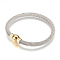 304 Stainless Steel Bracelets, with Magnetic Clasps, Golden & Stainless Steel Color, 7-1/2 inch(190mm)