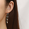 Stylish Stainless Steel Tassel Stud Earrings, Chain Charm, Golden, 53mm