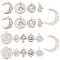SUNNYCLUE 1 Box 20Pcs 10 Style Tarot Charms Stainless Steel Sun Charm Magic Charms Bulk Energy Lucky Amulet Mushroom Charm for Jewelry Making Charms DIY Bracelet Necklace Earring Adult Crafts