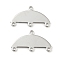 Brass Chandelier Component Links, Blank Stamping Tag, Semicircle, Real Platinum Plated, 11.5x21x0.8mm, Hole: 0.8mm
