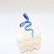 Snake Transparent Glass Cuff Rings, Royal Blue, US Size 7 1/4(17.5mm)