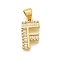 Rack Plating Brass Micro Pave Cubic Zirconia Pendants, Long-Lasting Plated, Lead Free & Cadmium Free,Real 18K Gold Plated, Letter Charms, Letter F, 15x9x2mm Hole: 5x3mm