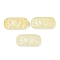 Spray Painted Transparent Glass Connector Charms, Curved Rectangle Links, Pale Goldenrod, 25x12x6.5mm, Hole: 1.4mm