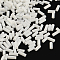 Glass Bugle Beads, Opaque Colours, White, 4~4.5x2mm, Hole: 1mm, about 450g/bag, 14000pcs/bag
