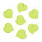 Transparent Frosted Acrylic Leaf Charms, Yellow Green, 16x15x2.5mm, Hole: 1.4mm