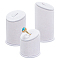 3Pcs 3 Sizes Lint Covered with PVC Ring Display Stands, Column Single Ring Storage Holder, White, 5.7x6.3~10.2cm, 1pc/size