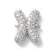 Brass Micro Pave Cubic Zirconia Letter Links, for Personalized Name Necklace Making, Long-Lasting Plated, Cadmium Free & Lead Free, Letter X, 15x11.85x4mm, Hole: 1.4mm