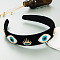Retro Rhinestone Enamel Evil Eye Hair Bands, Wide Cloth Hair Hoop, Hair Accessories for Women Girls, Evil Eye, 130x150x22mm