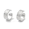 Rack Plating Brass Cuff Ring Finding, Cadmium Free & Lead Free, Long-Lasting Plated, Platinum, 14.5x7x15.5mm, Hole: 1.2mm