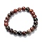 Natural Polychrome Jasper/Picasso Stone/Picasso Jasper Stretch Beaded Bracelets, Round, Inner Diameter: 2-1/8 inch(5.5cm), Beads: 8~9mm